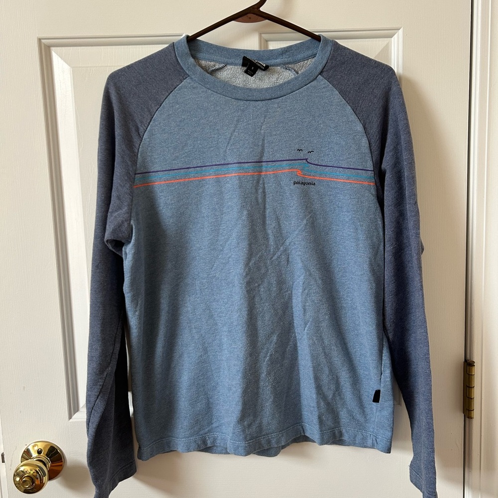 Patagonia Men's Two-Tone Blue Long Sleeve Fleece Tee